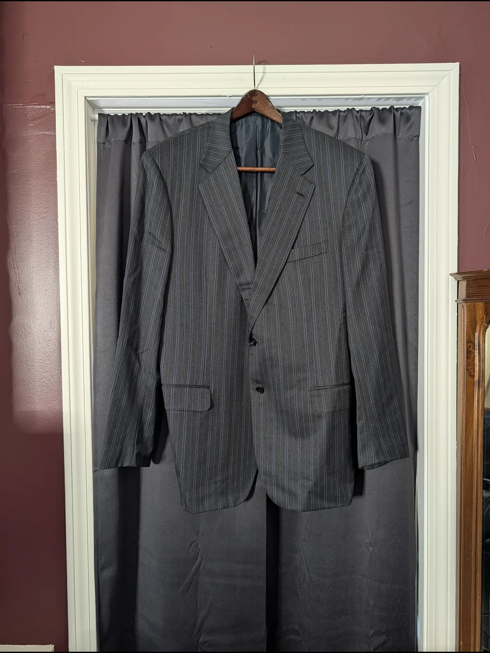 BRIONI Charcoal/Blue Striped SOFT Wool Two-Button Italian Sport Coat 48L